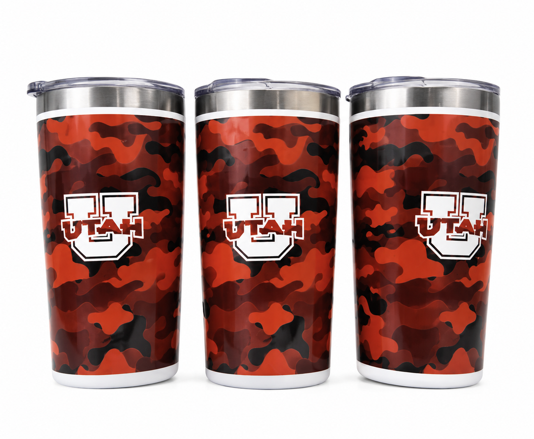 Red Utah Camo Cup 12 Oz, 3Pack