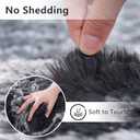 Unirea 8x10 Feet Luxury Shag Area Rug Modern Indoor Plush Fluffy Rugs, Super Soft and Fuzzy Carpet, Geometric Rugs for Bedroom Living Room Girls Kids Nursery, Dark Grey/White