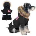 PINA Dog Coats for Small Dogs, Waterproof Dog Jacket, Dogs Winter Coat Jacket, Warm Cold Weather Coats, Windproof Reflective Hoodie with Pocket, Flannel Lining Snow Coat with Faux Fur Hood, XL