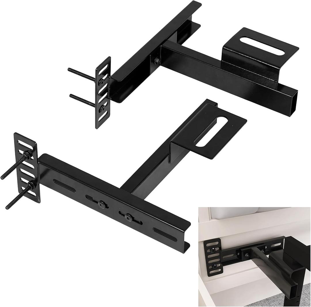 Headboard Brackets for Bed Frame, Adjustable Brackets for Headboard, Universal with Footboard Extension Kit, Fit for Queen King Full Size Headboards, Easy Installation, Set of 2