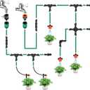 RedChili 100 Pack 1/4 Inch Drip Irrigation Support Stakes, Plastic, 5.68 Inch, Barb Connector, Ideal for 1/4-Inch Tubing, Indoor/Outdoor Use