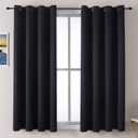 ChrisDowa Grommet Blackout Curtains for Bedroom and Living Room - 2 Panels Set Thermal Insulated Room Darkening Curtains (Black, 52 x 63 Inch)