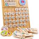 Panda Brothers Wooden Perpetual Calendar - Montessori Toy for Kids Learning Seasons, Months and Days of The Year, Preschool Calendar for Kids Learning at Home and Classroom Teaching, on Desk and Wall