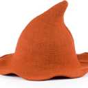 ZingSurp Halloween Witch Hat for Women,Adult Witch Hat for Halloween Party Cosplay Costume Accessory,Modern Wool Witches Cap