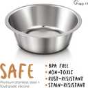 PEGGY11 Deep Stainless Steel Anti-Slip Dog Bowls - 2-Pack, 3 Cups