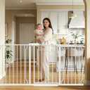 Extra Wide Long Baby Gates 62-67 Inch Stairs Doorways Pet Dog gate Indoor Outdoor Pressure Mount No Drill Walk Through Safety Child Gate