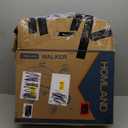 HOMLAND Foldable Rollator Walkers with Seat for Seniors, 8'' Big Wheels, 350 lb. Weight Capacity, Adjustable Handles and Seat Height, Lightweight Rolling Walker, Light Blue