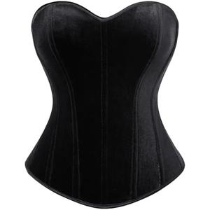 Vintage Velvet Corset Tops for Women Overbust Bodyshaper Crop Top Strapless Open Back Renaisssance Corset. Size 18
