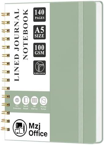 Mzj.Office Lined Journaling Notebook for Women, A5 Spiral Notebook with 100gsm Thick Paper, 70 Sheets / 140 Pages, Notebooks for Work, Journals, Notes, Bible Study, and Daily Use 3pcs