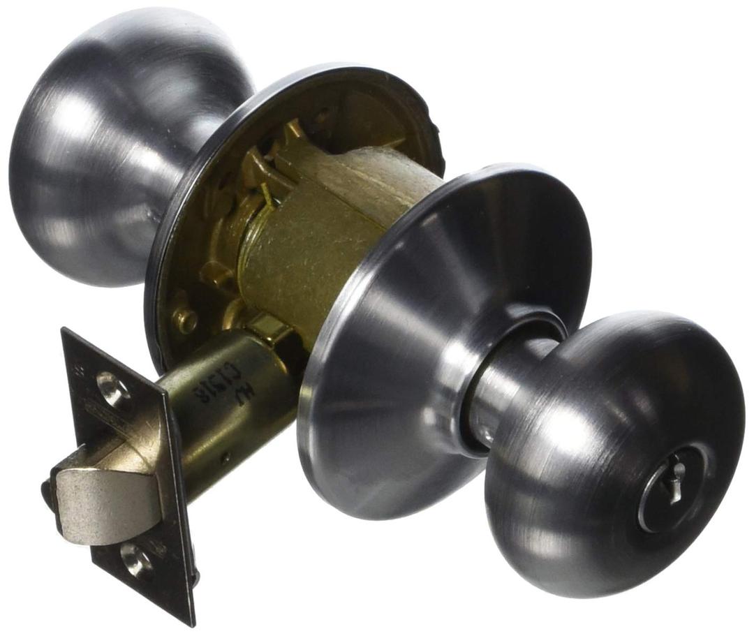 Schlage F80-PLY Plymouth Storeroom Door Knob Set, Satin Chrome