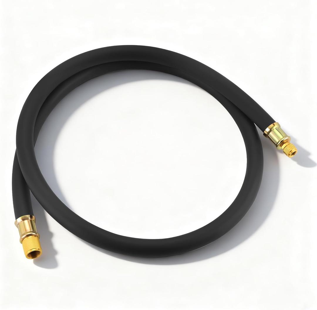 Lichamp HVAC Vacuum Hose, 1/2" Heavy Duty Charge Hose, 6 ft, Faster HVAC Evacuation and Recovery, Black