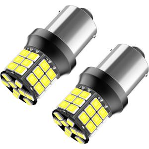 Serundo Auto 1156 Led Bulb, 12V 24V Super Bright 1141 1003 BA15S LED Bulbs Used for Back Up Reverse Lights, Tail Lights, RV lights,Lawn Mower etc. Pack of 2pcs White