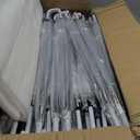 Reginary Pack Clear Wedding Umbrellas Bulk Transparent Auto Open Stick Windproof Waterproof Large Canopy Umbrella with White European J Hook Handle for Wedding Bride Groom Photography Golf