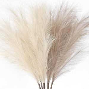 ZIFTY 7-Pcs 38"/3.1FT Faux Pampas Grass Large Tall Fluffy Artificial Fake Flower Boho Decor Bulrush Reed Grass for Vase Filler Farmhouse Home Wedding Decor (Beige&Taupe)