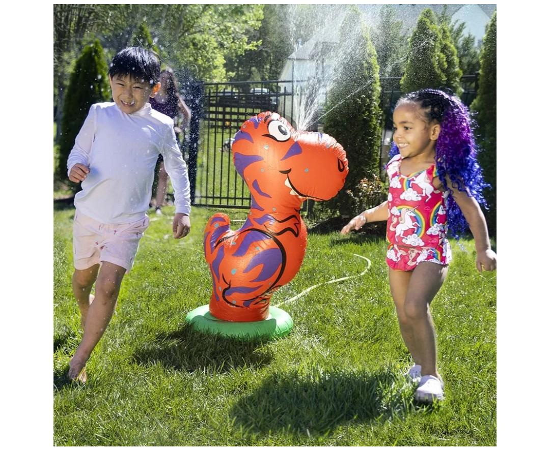 Dino Sprinkler Inflatable Flexifloaties Red Green Dinosaur Water Play Toy Summer Dino Sprinkler Inflatable Flexifloaties Red Green Dinosaur Water Play Toy Summer