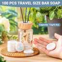 Demissle 100 Pcs Mini Soap Bars 0.4 oz Small Round Coin Size Hotel Soap Bars Bulk Individually Wrapped Hand Travel Soap Guest Bathroom Toiletries for Party Favors Motel Body Cleansing