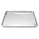 QWORK 304 Stainless Steel Instrument Tray, Metal Parts Tray, Salon Tool Tray, Workspace Organizer Trays for Lab Instruments, 15 3/4"11-13/16"15/16"