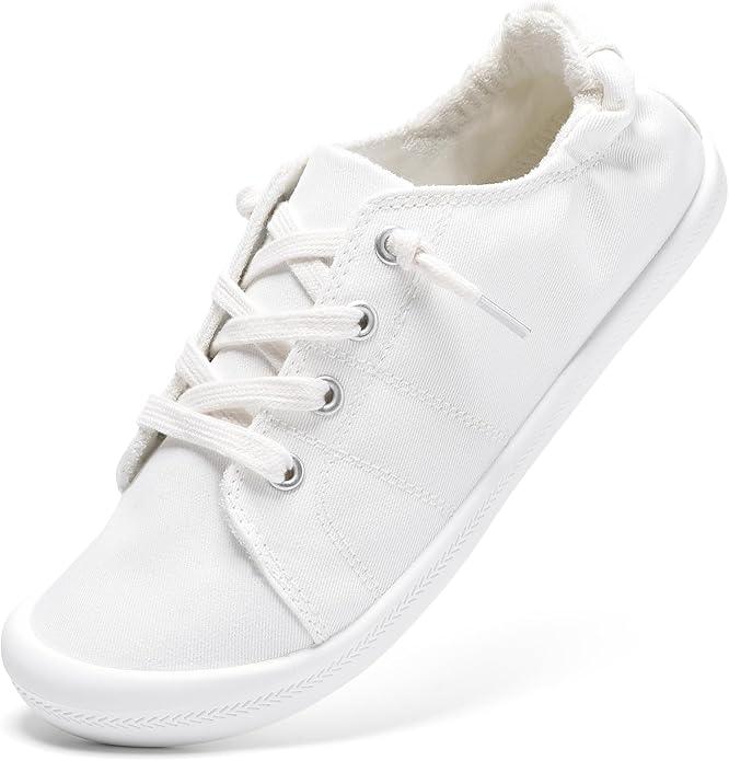 STQ Women Slip On Sneakers, Comfortable Casual Canvas Shoes 6.5