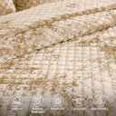 Luxury Soft Velvet Quilt Set Full Queen Size - Lightweight Velvet Bedding Set for All Season, Oversized Bedspread Coverlet Comforter Set with 2 Pillow Shams, Beige Brown, Diamond