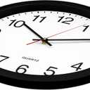 Bernhard Products Black Wall Clock Silent Non Ticking - 16 Inch Extra Large Quality Quartz Battery Operated Round Easy to Read Home/Office/Business/Kitchen/Classroom/School Clocks