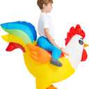 Chicken Costume Kids, Inflatable Costumes for Kids/Boy/Girls, Blow up Rooster Costume for Halloween Party (Yellow)