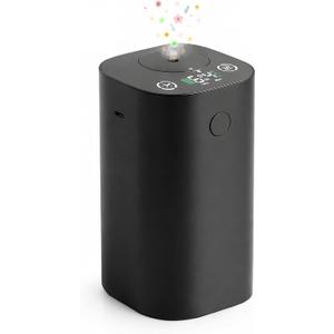 Waterless Essential Oil Diffuser, Rechargeable Cordless Scent Diffuser Machine, 20mL (0.7oz) Capacity, 4 Mist Levels & 4 Countdown Timers, Cup Holder Car Diffuser for Home Bedroom Office, Black