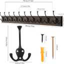 IBosins Wall Mounted Coat Rack with 10 Decorative Hooks, 34'' Long, Old Wood Color Coat Hanger, Rustic Coat Hooks Rail for Entryway Living Room Coat Scarf Bag Towel Hat