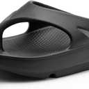 DREAM PAIRS Women's Sandals, Comfortable Arch Support Flip Flops for Summer (8, Black)