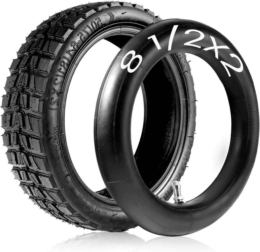 Relibupdater 8.5 Inch Electric Scooter Tire,8 1/2 x 2 Replacement Tires & Inner Tubes，50/75-6.1 Off Road Tire Compatible with okai/Gotrax GXL V2 Thicker Inflatable Scooter Replacement Wheels