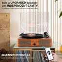 Vinyl Record Player with Upgraded Speakers and USB,Belt-Driven Bluetooth Turntable with 3 Speed AUX Input Headphone Jack and RCA Output