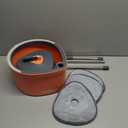 Dual Chamber Spin Mop and Bucket System, Mop Bucket Separate Dirty Water, Mop and Bucket Set with Self-Wringing 360 Rotating Mop Head, Includes 4 Washable Microfiber Mop Pads. (Orange)