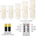 Flameless LED Pillar Candles with Remote Control and Timer, Battery Operated Flickering Electric Candles Set of 5, Crackle Design for Home Decor Wedding Party(D2.2'' x H5''/5''/6''/7''/8'') (Ivory)