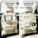Car Seat Back Organizer with Foldable Tray, Tablet Holder & Pockets