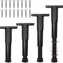 HARSKIYER 4 Pcs 8.3-15 Inch Adjustable Bed Frame Support Legs, Bed Center Support Bed Replacement Parts, Adjustable Height Legs for Slats, Sofa, Couch no screws