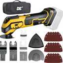 DeForce Oscillating Multi-Tool Kit for Dewalt 20V Max Battery, 21000 OPM, 6 Speeds, 3Cordless Oscillating Tool, 23PCS Accessories, Brushless Motor for Scraping, Sanding, Cutting Wood(No Battery) (Yellow)
