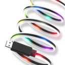 LED Light Up Type C Cable USB C Charger Cable Color Changing Light up Fast Charging Cable for iPhone 15/16Samsung Galaxy S21/S20 Note 20/10/9/8 (6ft)