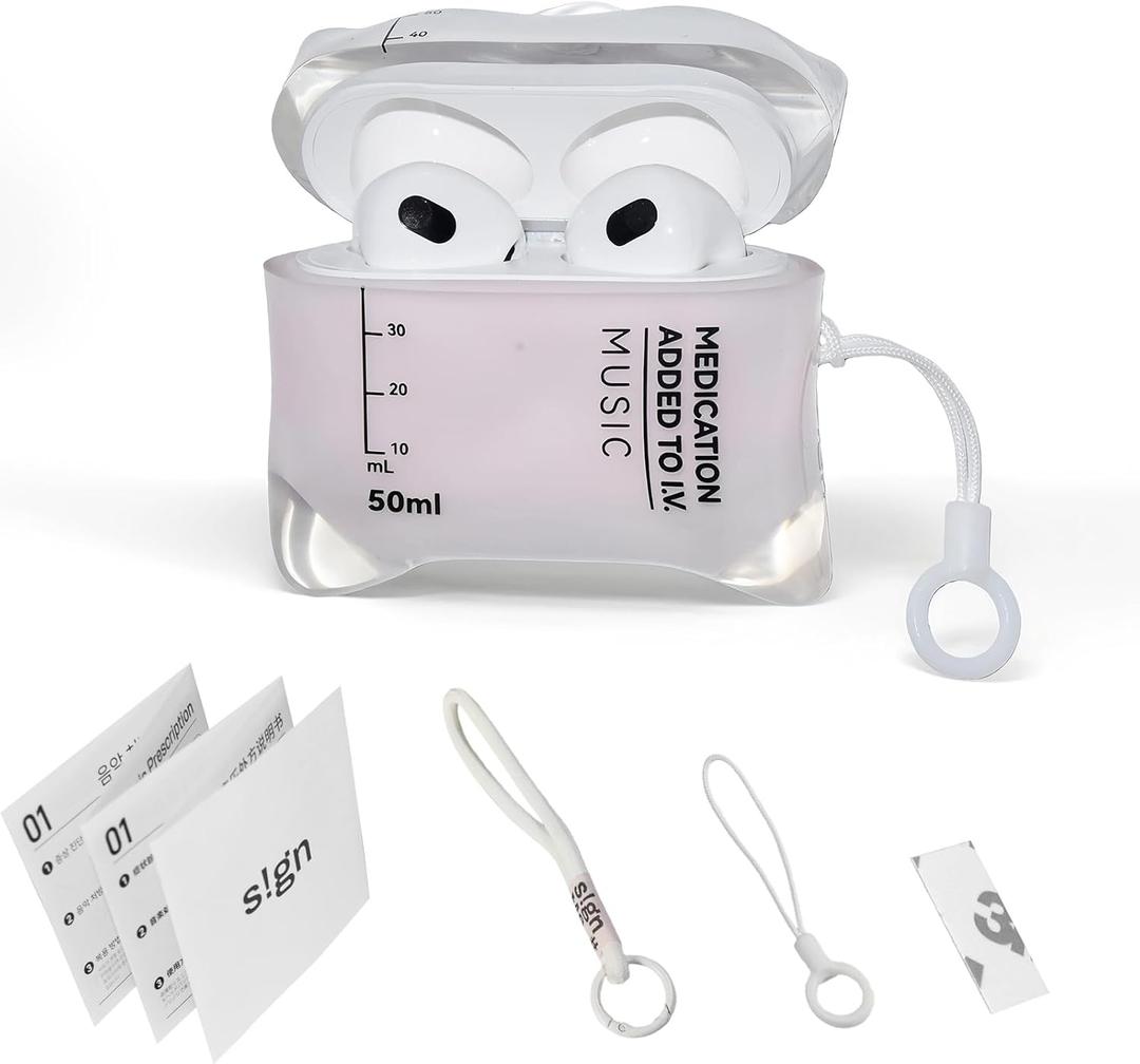 Music Drip Compatible AirPods Case, Compatible with AirPods Pro 1/2 and AirPods 4rd, Liquid Silicone Anti Fall Protective Cover with Lanyard (AirPods 4)