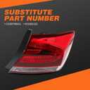 Outer Tail Light Assembly Right Side Compatible with 2013 2014 2015 Civic 4-Door Sedan Passenger Rear Lamp HO2805102 33500TR0A51