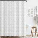 jinchan Black and White Boho Shower Curtain Bohemian Vertical Striped Fabric Shower Curtains for Bathroom with 12 Hooks Waterproof 70x72 Inches