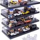 Hot Direct Wheels Dispaly Case,1/64 Scale Diecast Toy Car Storage, Parking Garage Diorama - Freestanding Storage with 4 Levels 24 Spots Maximum 40 Cars (Cars Not Included)