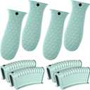 Patelai 8 Pcs Silicone Pot Holders Cast Iron Handle Cover Heat Resistant Pot Handle Covers Potholder Non Slip Reusable Pan Sleeve for Frying Pan Kitchen Supplies(Mint Green)