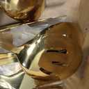 Mwellewm 17Pcs Serving Utensils, Gold Stainless Steel Serving Spoons, Slotted Spoon, Fork, Tongs, Cake Pie Server, Soup Spoon, Metal Buffet Banquet Cutlery Set for Parties Entertaining Catering