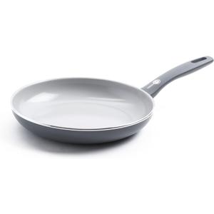 GreenPan Dover Healthy Ceramic Nonstick, 10" Frying Pan Skillet, PFAS-Free, Dishwasher Safe, Comfort Grip Handle, Grey (Gray)