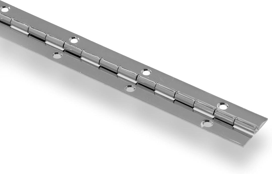 Hardware Essentials Continuous Pin Hinge, 36" x 1-1/2", Heavy-Duty Piano Hinge for Wood or Metal Applications, Nickel, 851070