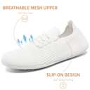 YOSFDC Summer Slippers for Women Barefoot Zero Drop Shoes Women Outdoor Walking Tennis Slip On Workout Sports Running Shoes Casual Breathable Soft House Sneakers for Women,White Size 8.5