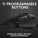 Logitech G502 Hero High Performance Wired Gaming Mouse, Hero 25K Sensor, 25,600 DPI, RGB, Adjustable Weights, 11 Programmable Buttons, On-Board Memory, PC/Mac - Black