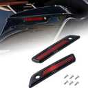 Saddlebag Outer Hinge Latch Cover for Harley Touring Road Glide Street Glide Electra Glide FLHT FLHTC FLHX 2014-2025 Motorcycle Saddle Bags Outer Lid Hinge Light Kit 2 Pcs Black Red