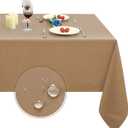 Obstal 210GSM Rectangle Table Cloth - Heavy Duty Water Resistance Microfiber Tablecloth, Decorative Fabric Table Cover for Outdoor and Indoor Use (Coffee, 60 x 84 Inch)