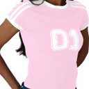 Imily Bela Womens Y2k Baby Tees Crop Letter Print T Shirt (M)