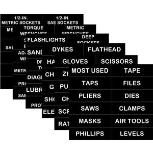 Magnetic Tool Box Organization Labels,Tool Chest Organizer Labels with Strong Magnets,Easy to Read Printing - Fits All Brands of Steel Tool Box Drawers (72 Pcs, 4 x 1.18 Inches) (Black)